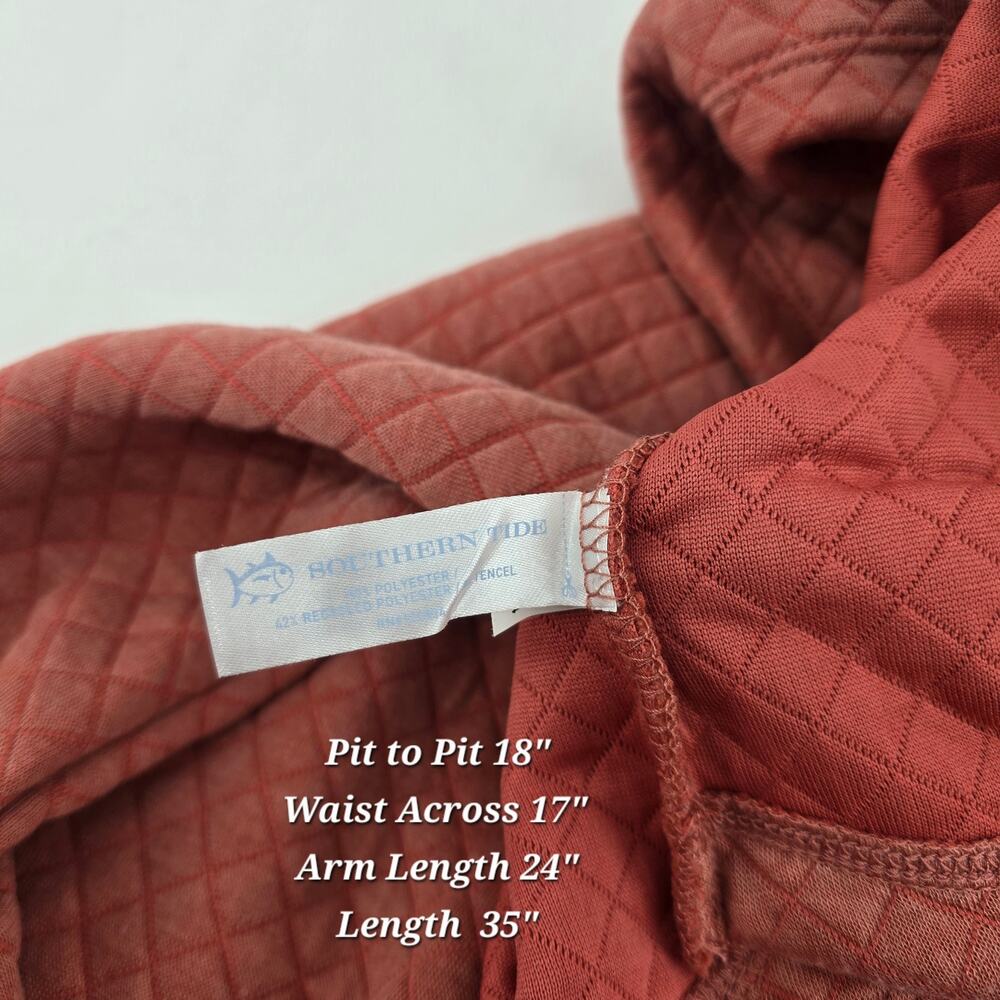 Southern Tide Milani Quilted Knit Dress Small‎ Rust Brick Long Sleeve Shift - Picture 6 of 7